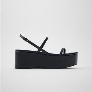 ISO zara thin strappy leather platform sandals